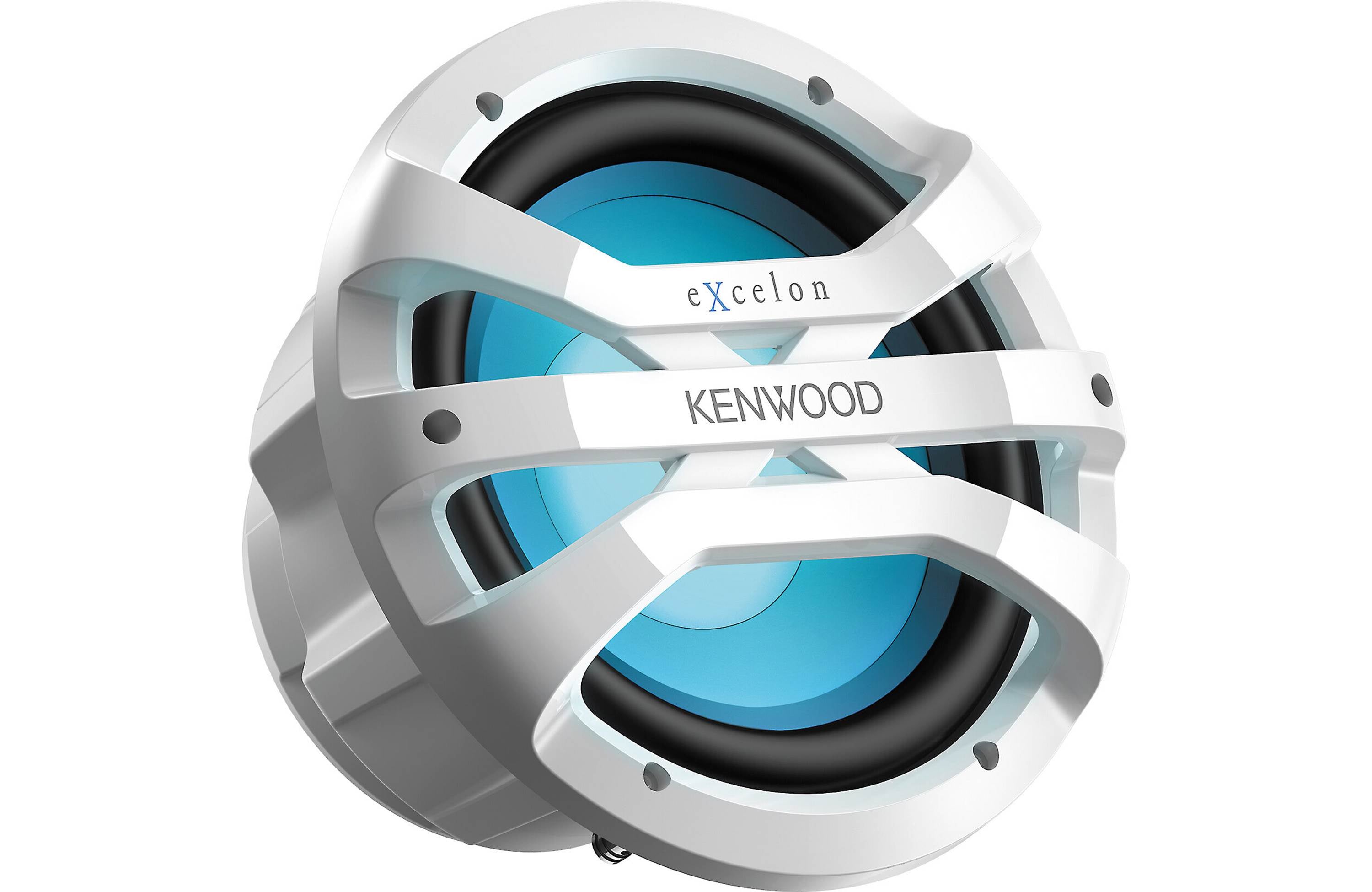 KENWOOD White Kenwood Excelon Motorsports 10" 4 Ohm All-Weather Subwoofer With RBG LED Lighting
