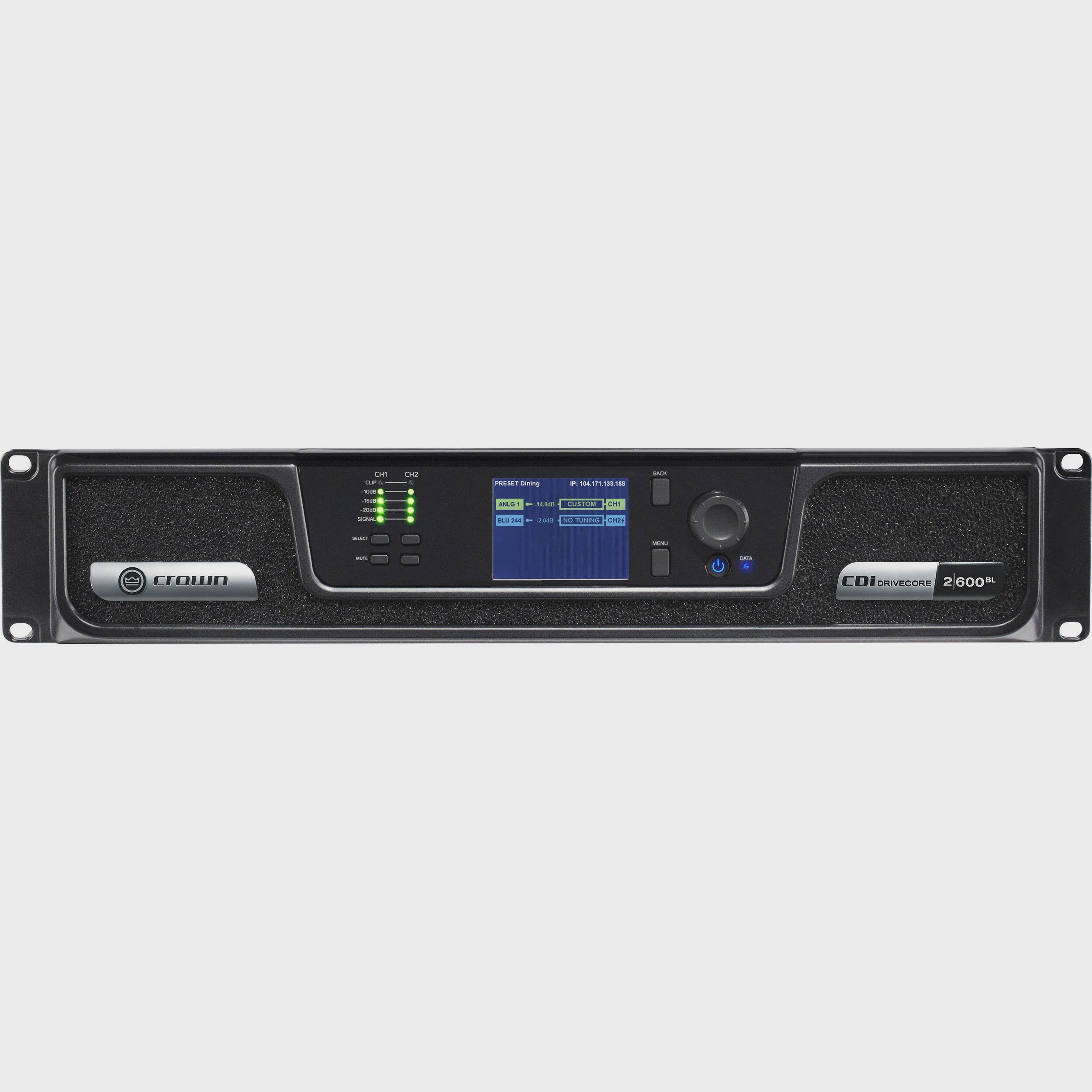 CROWN Power Amplifier 4 Channel 600 Watts Per Channel -BL