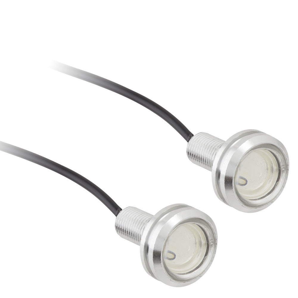 HEISE General Red Accent Light with Silver Frame - .75 Inch, 3 Watt Pair