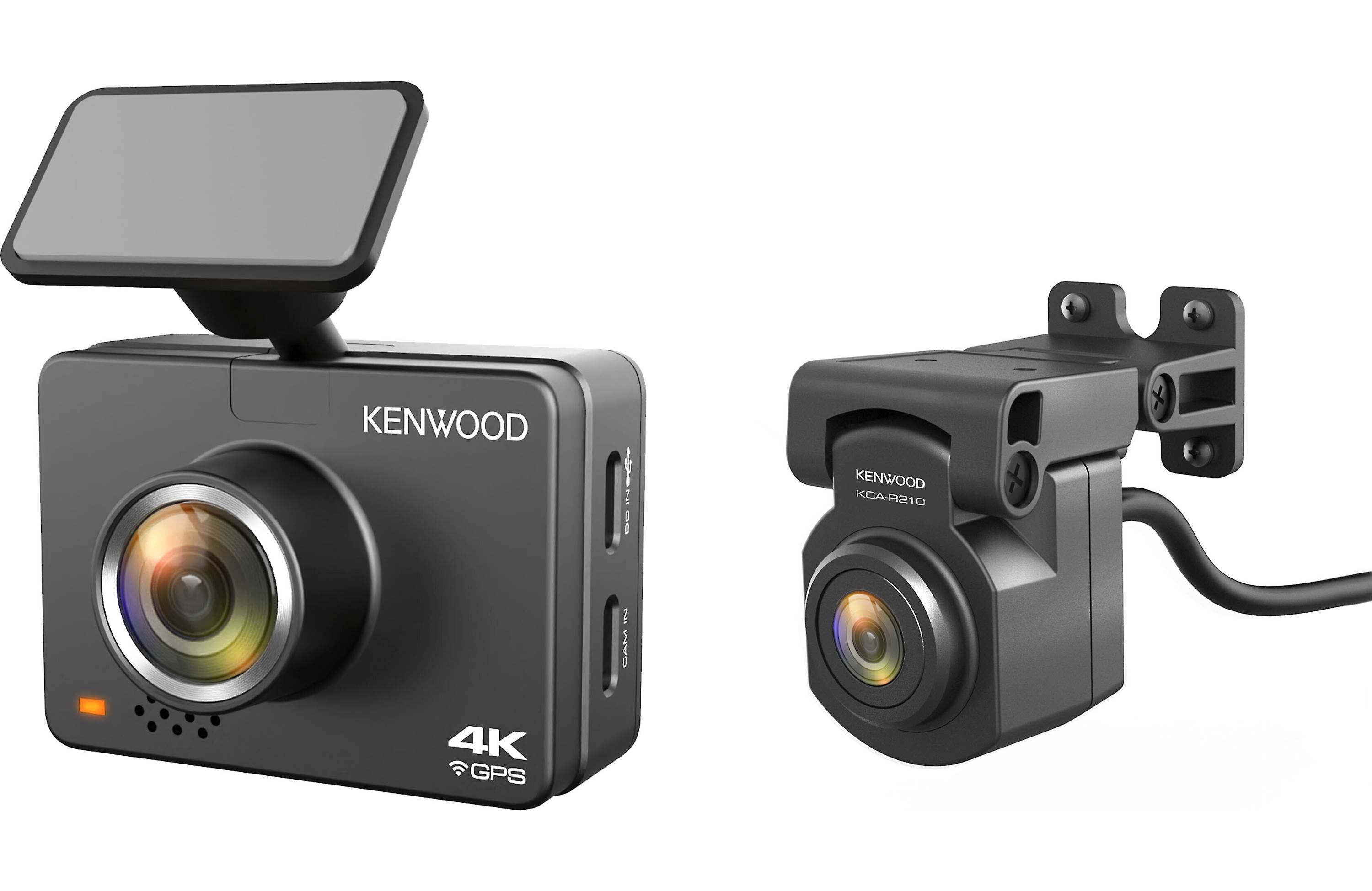 KENWOOD Compact 4K HD Dash Camera - 2" Display, Wi-Fi, and GPS — Includes Rear-View Cam