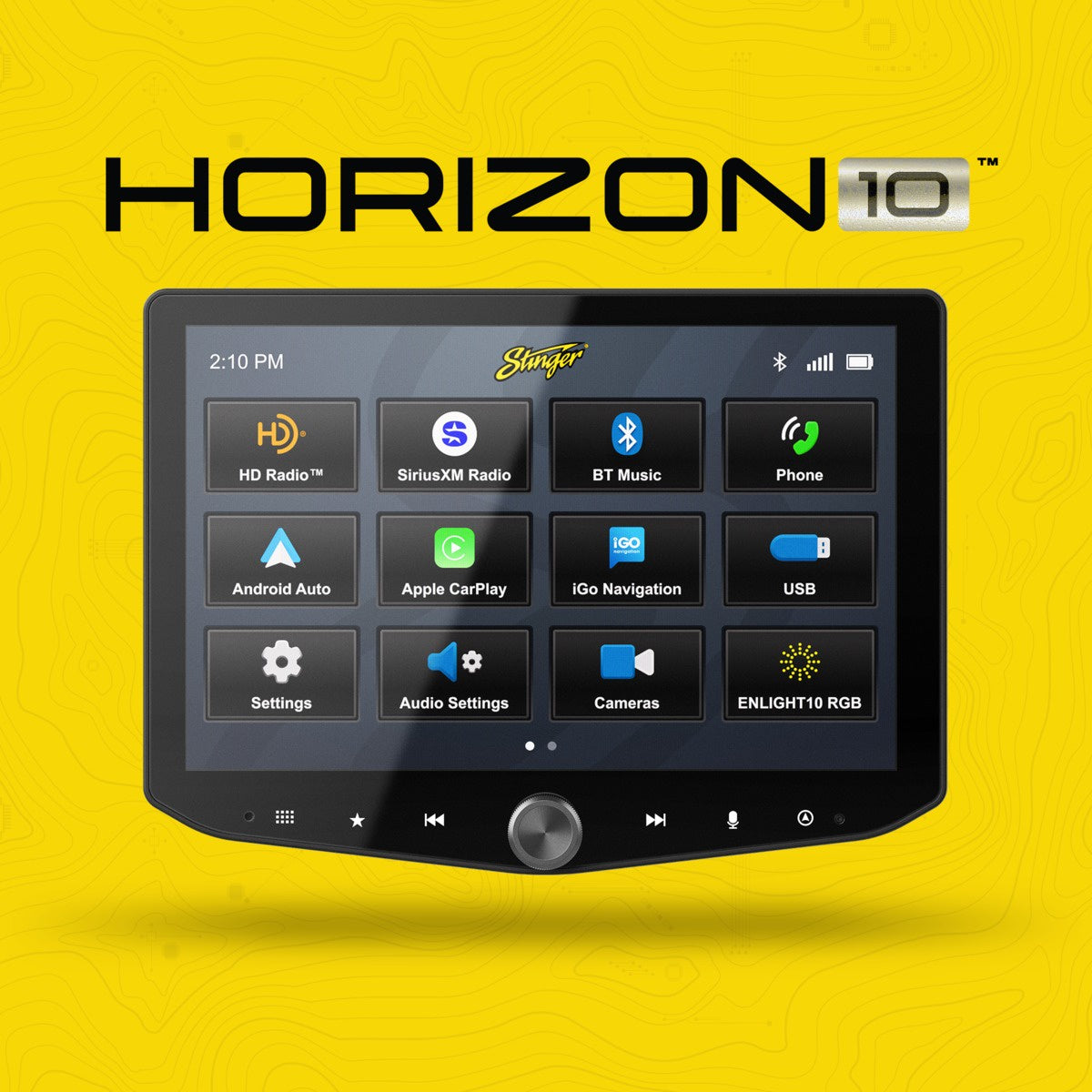 STINGER Floating Horizon 10 : 10.1-Inch Floating Multimedia Infotainment Display System